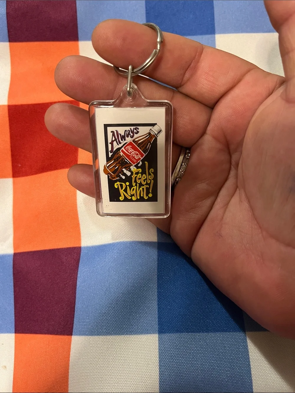 Coca Cola Vintage Bottle Keychain in Red, White, Black, Yellow